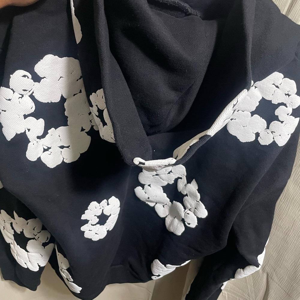 Black and White Floral Hoodie